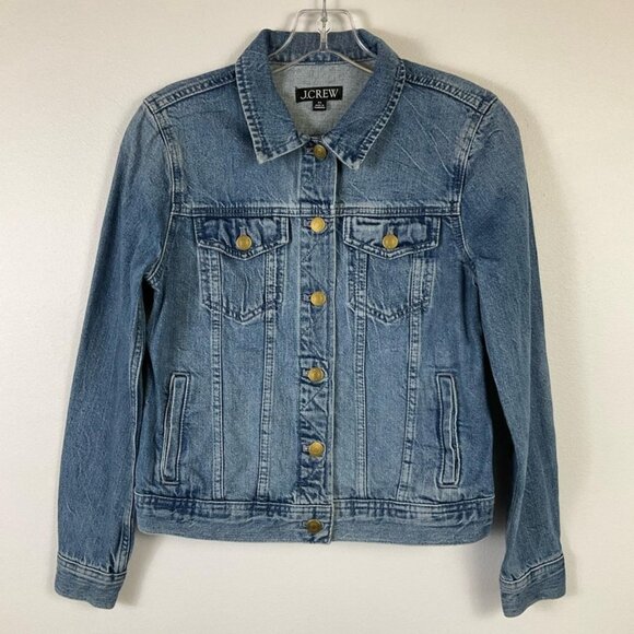 J. Crew Jackets & Blazers - J Crew Women's Mid Wash Denim Blue Jean Jacket, sz XS